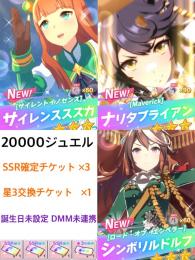 ジュエル20000↑ 【SSR確定チケット×3】 【星3交換券×1】0019