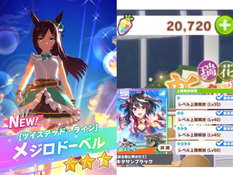 メジロドーベル キタサン完凸 ジュエル000 ウマ娘 ゲームクラブ