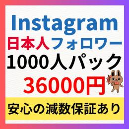 【お得1000人パック】Instagram日本人フォロワー1000人増加