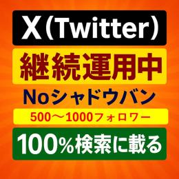 【高アクティブ】Noシャドウバン フォロワー500～1000人 100%検索・話題に載るアカウント