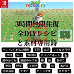 全バージョンDIYレシピ(922種類)+素材+10億ベル　3時間取り放題