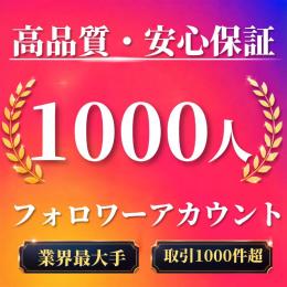 高品質・安心保証 フォロワー1000人オールドアカウント〈業界最大手〉〈取引1000件超〉