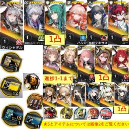 石120400個+10連券3枚+券12枚+ウィシャデル+凛御+斬業+ハルカ+ユー+血掟+純燼+レミュ