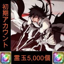 霊玉5,000個＋5周年一護＋★6確定券1枚＋★5確定券1枚　初期アカウント