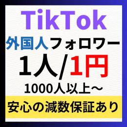 高品質TikTok外国人フォロワー1000人増加代行