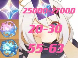 石垢　原石数一番　原石25000ー27000紡がれ20－30出会い55－63合計280連