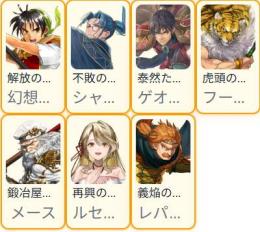 人気7体 主人公リアン+シャプール+ルセリナ+ゲオルグ+メース+レパント+フー・スー・