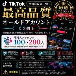 最高品質オールドアカウント《3個》【品質に妥協しない】外国人フォロワー100〜200人付き