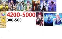 画像のキャラは所持中+聖晶石4200以上+特別召喚未使用95％携带孔明果実300-500