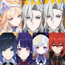 🌙(原神）Asia🌼★5×7ニコ➕ヌヴィレット1凸➕夜蘭➕雷電將軍➕七七➕ディルック