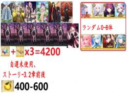 【画像の所持】聖晶石+呼符×3=4200個+果実400-600個+その他