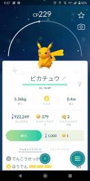 ピカチュウ♀色違い（グラシデア）