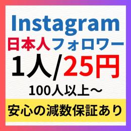 【価格改定】高品質Instagram日本人フォロワー100人増加代行