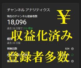 【収益化済み・登録者１万人越え】YouTubeチャンネル