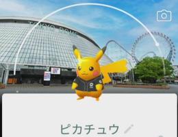 【トレード・アカウント】色違い野球ピカチュウ（東京ドーム背景