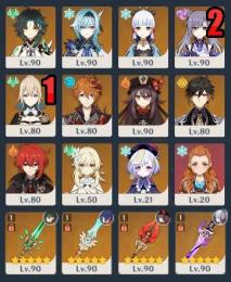 ☆5×19 胡桃+護摩 神里+霧切 魈+和璞鳶 鍾離 エウルア タルタなど
