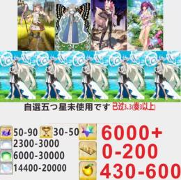 4番【画像内のすべて】FGO聖晶石6000個.