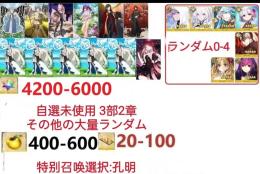【画像の所持】聖晶石4200～6000個、果実400～600低在庫,特別召喚未使用,即時対応