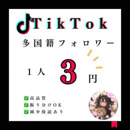 【Tik Tok】多国籍フォロワー2000人増やします!　振り分け対応あり