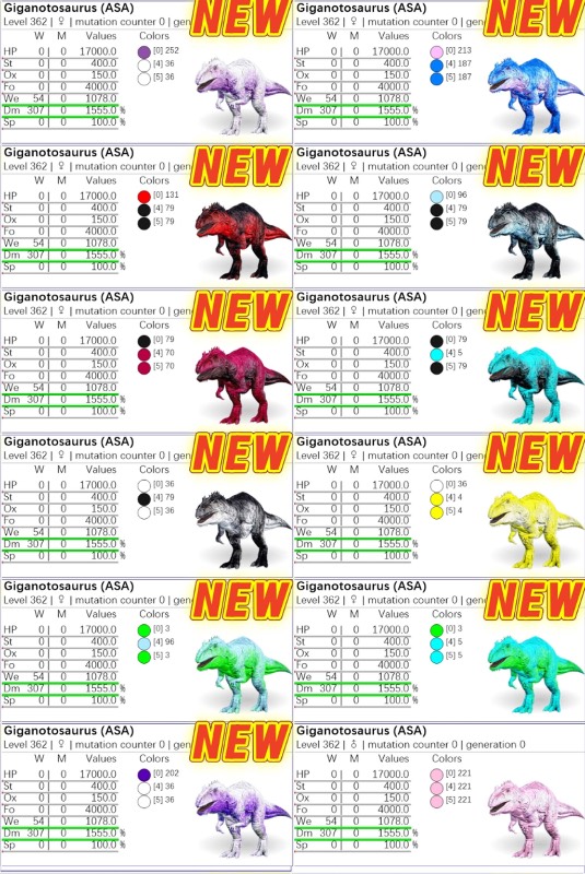 🎨 ② ギガノトサウルス 全160カラー ✨ 即納OK／高レベル・高ステ個体