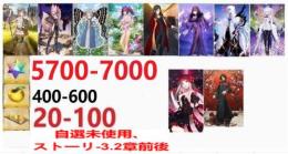 【画像の所持】聖晶石5700-7000個+果実400-600個+呼符20-100枚+その他