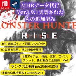 【 NS/PCデータ代行】MHRお客様の既存データの上護石·素材·HR等代行ギルドカ一ト指定