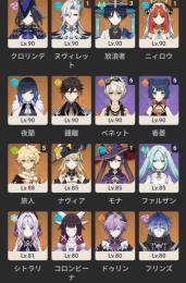 原神垢　持ち武器なし　キャラ凸あり
