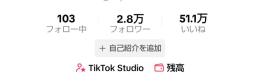 TikTokアカウント Creator Rewards Program承認済　