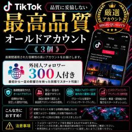 最高品質オールドアカウント《3個》【品質に妥協しない】外国人フォロワー300人付き