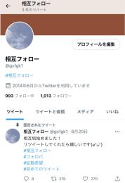 日本人相互垢 フォロワー1000↑  2014年作成