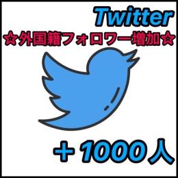 ★【外国籍フォロワー増加】★Twitter(ツイッター)高品質フォロワー＋1000人