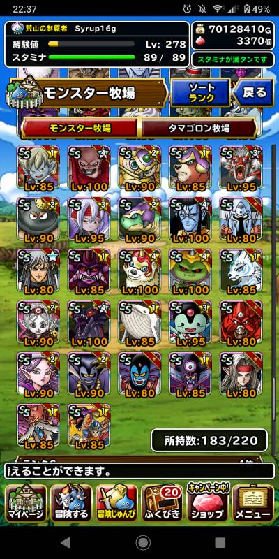 レベル278 オーブ3370 Ss177体 Dqmslのアカウント売買サイト