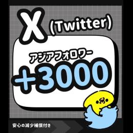 𝕏（Twitter）のアジアフォロワー+3000増やします！【減少保証付】
