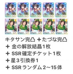 初期アカウント キタサン完凸➕たづな完凸➕SSRランダム2～15体  即時対応 ウマ娘