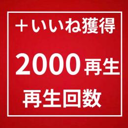 再生回数 2000回 増加〈365日間保証〉〈いいね付き〉〈増加速度◎〉〈収益化◎〉