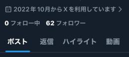2022年10月製 Xアカウント