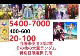 【画像の所持】聖晶石5400～7000個、果実400～600低在庫,特別召喚未使用,即時対応