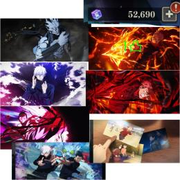 ランク1初期垢 廻珠52000 2周年キャラ残滓コンプ　宿儺1凸　領域五条　上下一心