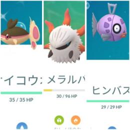 東京産通常メラルバ♂ 東京産色違いケイコウオ＆ヒンバス アカウント販売