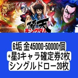6垢 金45000-50000個+星3キャラ確定券2枚+シングルドロー20枚