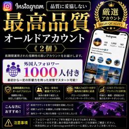 最高品質オールドアカウント《2個》【品質に妥協しない】外国人フォロワー1000人付き