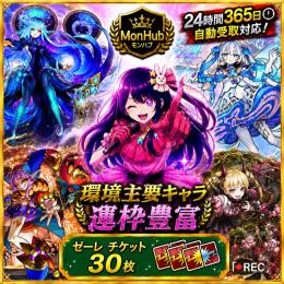 24時間自動受取対応！環境主要キャラ･運枠豊富 ゼーレチケット 30枚【✅MonHub】
