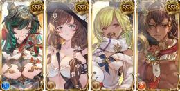 初期垢 石換算46万↑SSR計530↑金月159↑ ヴェルサシア ベルゼバブ ハイラ 水着アトゥム
