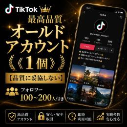 最高品質オールドアカウント《1個》【品質に妥協しない】外国人フォロワー100〜200人付き