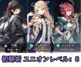 千咲+カルテジア+シャコンヌ ユニオンレベル 8 初期垢 初期アカウント