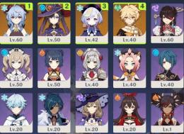 Asia鯖、⭐5 キャラクター3体、甘雨 モナ 七七