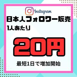 インスタグラム日本人フォロワー増加　1人あたり20円 100人分