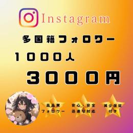 【Instagram】多国籍フォロワー1000人増やします🔥【減少保証付き・振り分け対応あり】