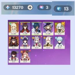 リセマラ初期　ストーリー未進行⭐5胡桃+⭐5ナヒーダ+原石13270紡がれ3+出合い13