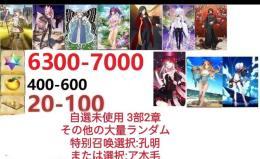 【画像の所持】聖晶石6300～7000個、果実400～600低在庫,特別召喚未使用,即時対応